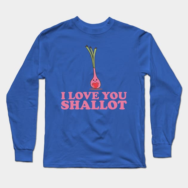 I Love You Shallot - Cute Kawaii Valentine Pun Long Sleeve T-Shirt by KawaiinDoodle